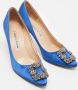 Manolo Blahnik Pre-owned Satin heels Blue Dames - Thumbnail 3