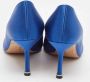 Manolo Blahnik Pre-owned Satin heels Blue Dames - Thumbnail 4