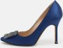 Manolo Blahnik Pre-owned Satin heels Blue Dames - Thumbnail 2