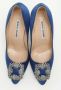 Manolo Blahnik Pre-owned Satin heels Blue Dames - Thumbnail 3