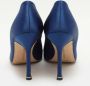 Manolo Blahnik Pre-owned Satin heels Blue Dames - Thumbnail 5