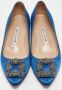 Manolo Blahnik Pre-owned Satin heels Blue Dames - Thumbnail 2