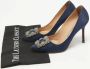 Manolo Blahnik Pre-owned Satin heels Blue Dames - Thumbnail 7