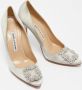 Manolo Blahnik Pre-owned Satin heels Gray Dames - Thumbnail 4