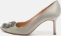 Manolo Blahnik Pre-owned Satin heels Gray Dames - Thumbnail 2