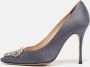 Manolo Blahnik Pre-owned Satin heels Gray Dames - Thumbnail 2