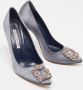 Manolo Blahnik Pre-owned Satin heels Gray Dames - Thumbnail 4