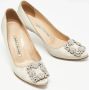 Manolo Blahnik Pre-owned Satin heels Gray Dames - Thumbnail 4