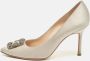 Manolo Blahnik Pre-owned Satin heels Gray Dames - Thumbnail 2