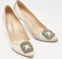 Manolo Blahnik Pre-owned Satin heels Gray Dames - Thumbnail 4