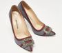 Manolo Blahnik Pre-owned Satin heels Gray Dames - Thumbnail 3