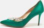 Manolo Blahnik Pre-owned Satin heels Green Dames - Thumbnail 2