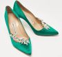 Manolo Blahnik Pre-owned Satin heels Green Dames - Thumbnail 4