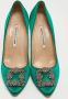 Manolo Blahnik Pre-owned Satin heels Green Dames - Thumbnail 3