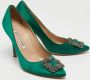 Manolo Blahnik Pre-owned Satin heels Green Dames - Thumbnail 4