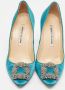 Manolo Blahnik Pre-owned Satin heels Green Dames - Thumbnail 3