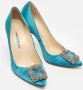 Manolo Blahnik Pre-owned Satin heels Green Dames - Thumbnail 4