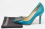 Manolo Blahnik Pre-owned Satin heels Green Dames - Thumbnail 9