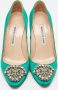 Manolo Blahnik Pre-owned Satin heels Green Dames - Thumbnail 3