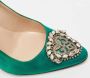 Manolo Blahnik Pre-owned Satin heels Green Dames - Thumbnail 7