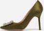 Manolo Blahnik Pre-owned Satin heels Green Dames - Thumbnail 2