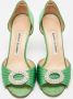 Manolo Blahnik Pre-owned Satin heels Green Dames - Thumbnail 3