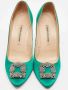 Manolo Blahnik Pre-owned Satin heels Green Dames - Thumbnail 3