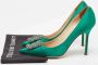 Manolo Blahnik Pre-owned Satin heels Green Dames - Thumbnail 9