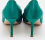 Manolo Blahnik Pre-owned Satin heels Green Dames - Thumbnail 5