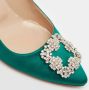 Manolo Blahnik Pre-owned Satin heels Green Dames - Thumbnail 7