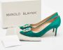 Manolo Blahnik Pre-owned Satin heels Green Dames - Thumbnail 9