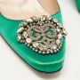 Manolo Blahnik Pre-owned Satin heels Green Dames - Thumbnail 8