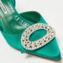 Manolo Blahnik Pre-owned Satin heels Green Dames - Thumbnail 7