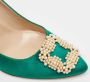 Manolo Blahnik Pre-owned Satin heels Green Dames - Thumbnail 5