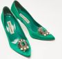 Manolo Blahnik Pre-owned Satin heels Green Dames - Thumbnail 2