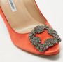 Manolo Blahnik Pre-owned Satin heels Orange Dames - Thumbnail 4