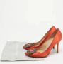 Manolo Blahnik Pre-owned Satin heels Orange Dames - Thumbnail 6