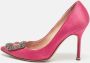 Manolo Blahnik Pre-owned Satin heels Pink Dames - Thumbnail 2