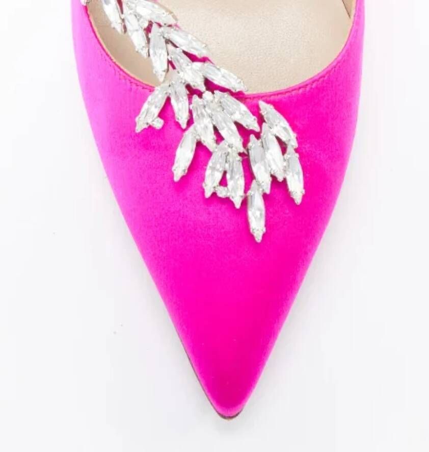 Manolo Blahnik Pre-owned Satin heels Pink Dames