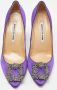 Manolo Blahnik Pre-owned Satin heels Purple Dames - Thumbnail 3