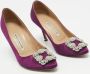 Manolo Blahnik Pre-owned Satin heels Purple Dames - Thumbnail 4