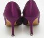 Manolo Blahnik Pre-owned Satin heels Purple Dames - Thumbnail 5