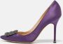 Manolo Blahnik Pre-owned Satin heels Purple Dames - Thumbnail 2