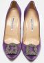 Manolo Blahnik Pre-owned Satin heels Purple Dames - Thumbnail 3