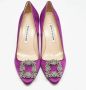 Manolo Blahnik Pre-owned Satin heels Purple Dames - Thumbnail 3