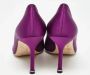 Manolo Blahnik Pre-owned Satin heels Purple Dames - Thumbnail 5