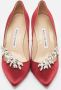 Manolo Blahnik Pre-owned Satin heels Red Dames - Thumbnail 3