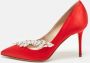 Manolo Blahnik Pre-owned Satin heels Red Dames - Thumbnail 2