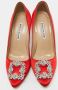 Manolo Blahnik Pre-owned Satin heels Red Dames - Thumbnail 3