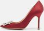 Manolo Blahnik Pre-owned Satin heels Red Dames - Thumbnail 2